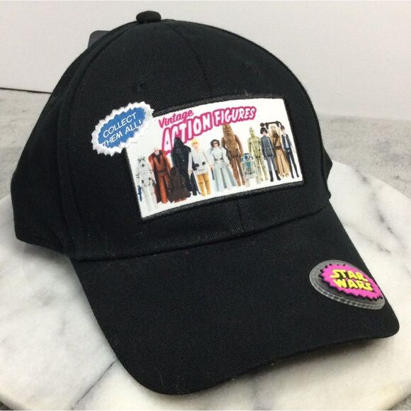 Disney Other - NWT‎ Disney Parks Star Wars Vintage Action Figures Black Adult Baseball Cap Hat